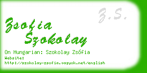 zsofia szokolay business card